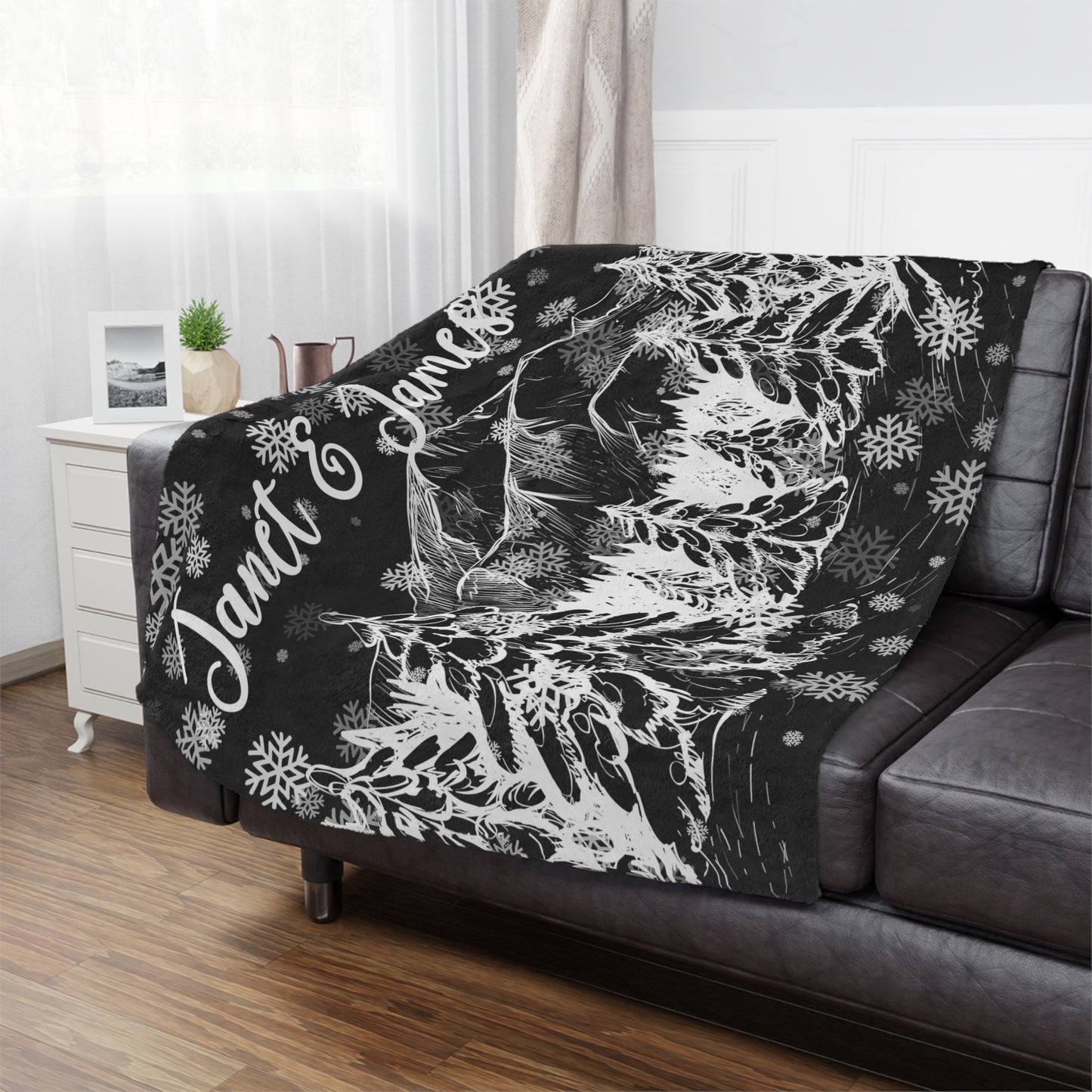 Personalized Mountain Blanket Custom Mountain Gift