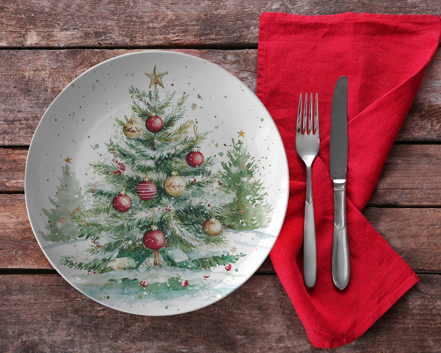Christmas Tree Plate Holiday Dinnerware