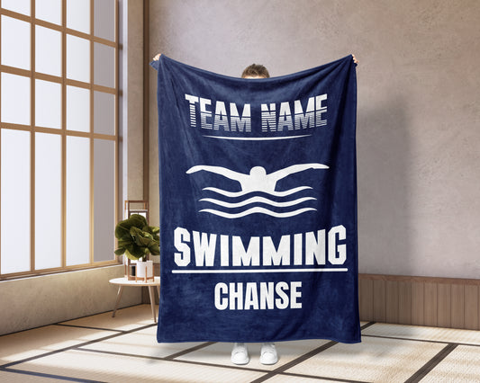 Personalized Swim Team Blanket Gifts For Swimmers