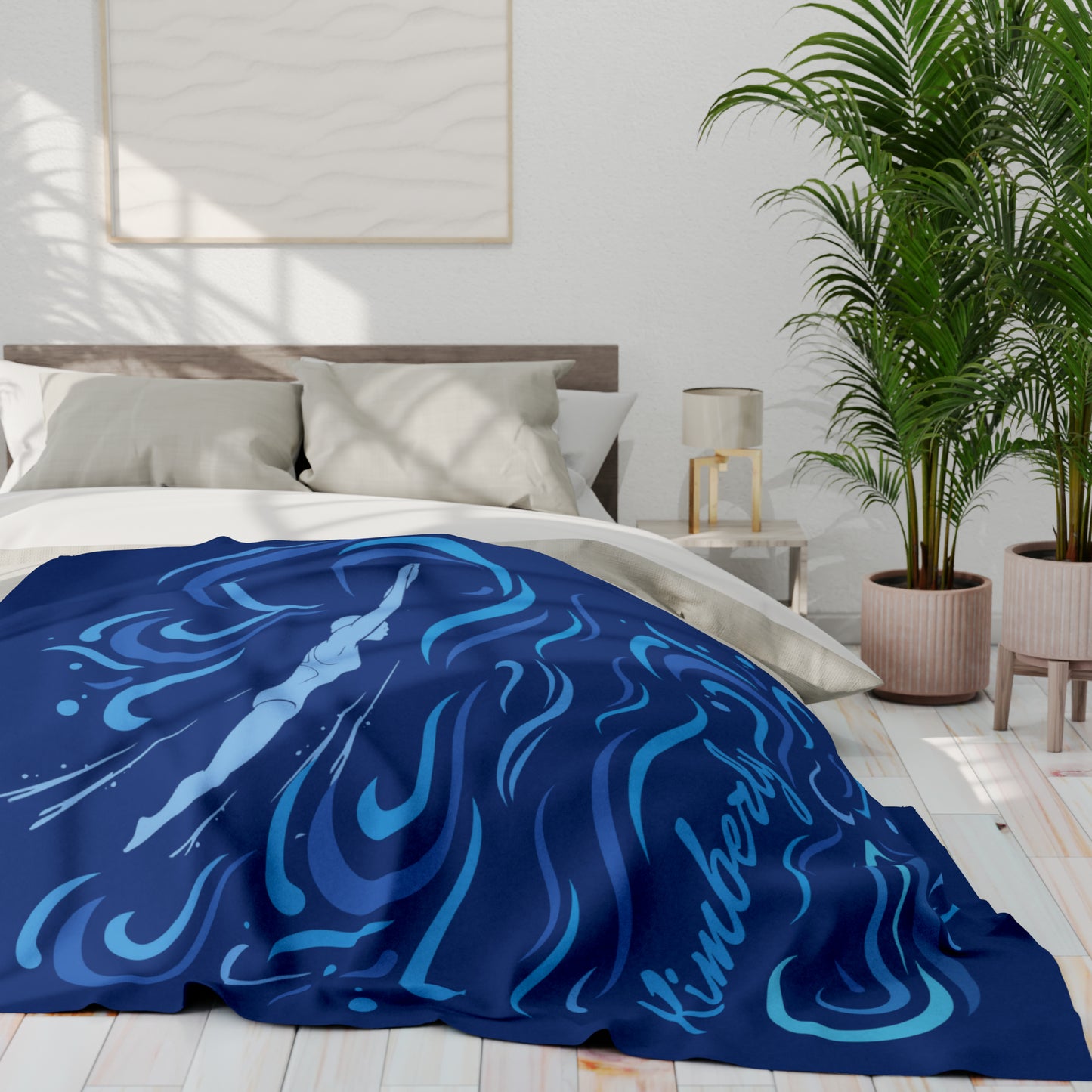 Personalized Blanket Gift for Swimmer