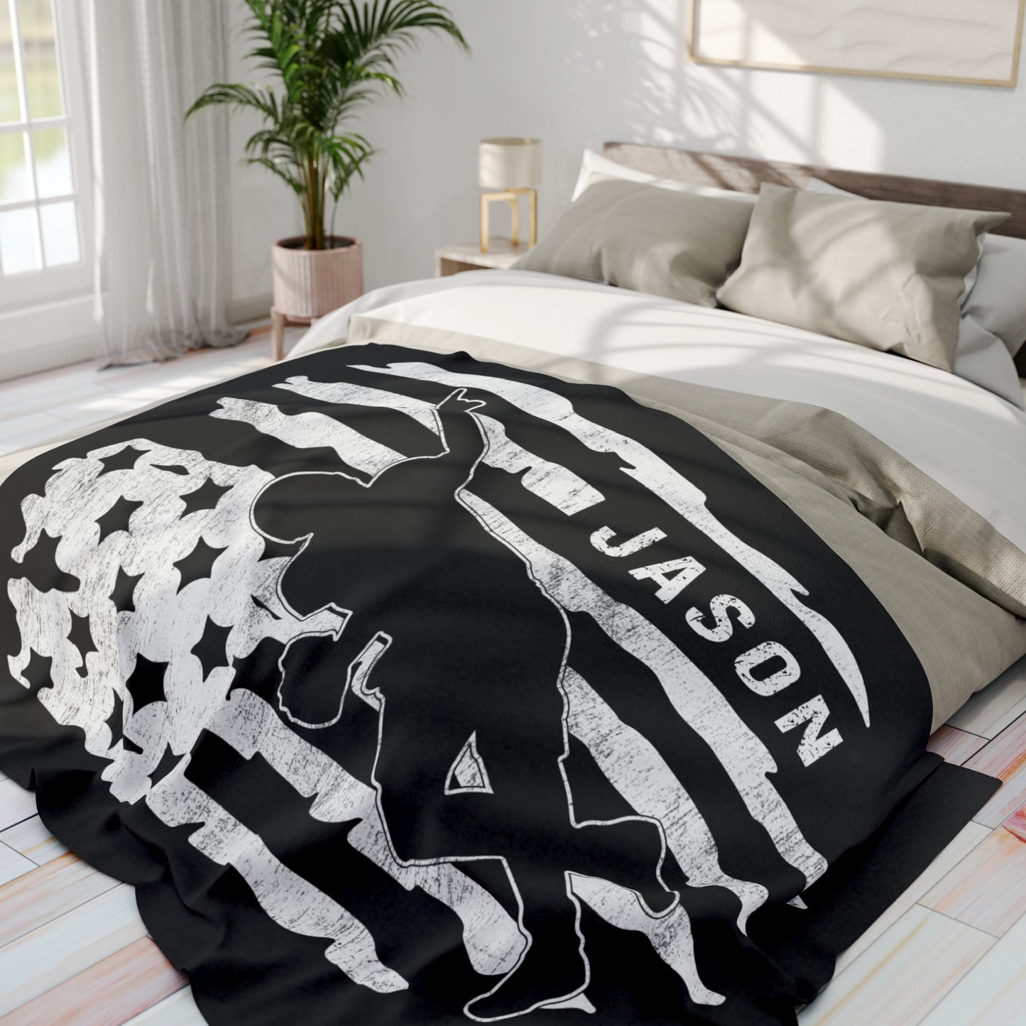 Custom American Football Blanket Football Player Gift