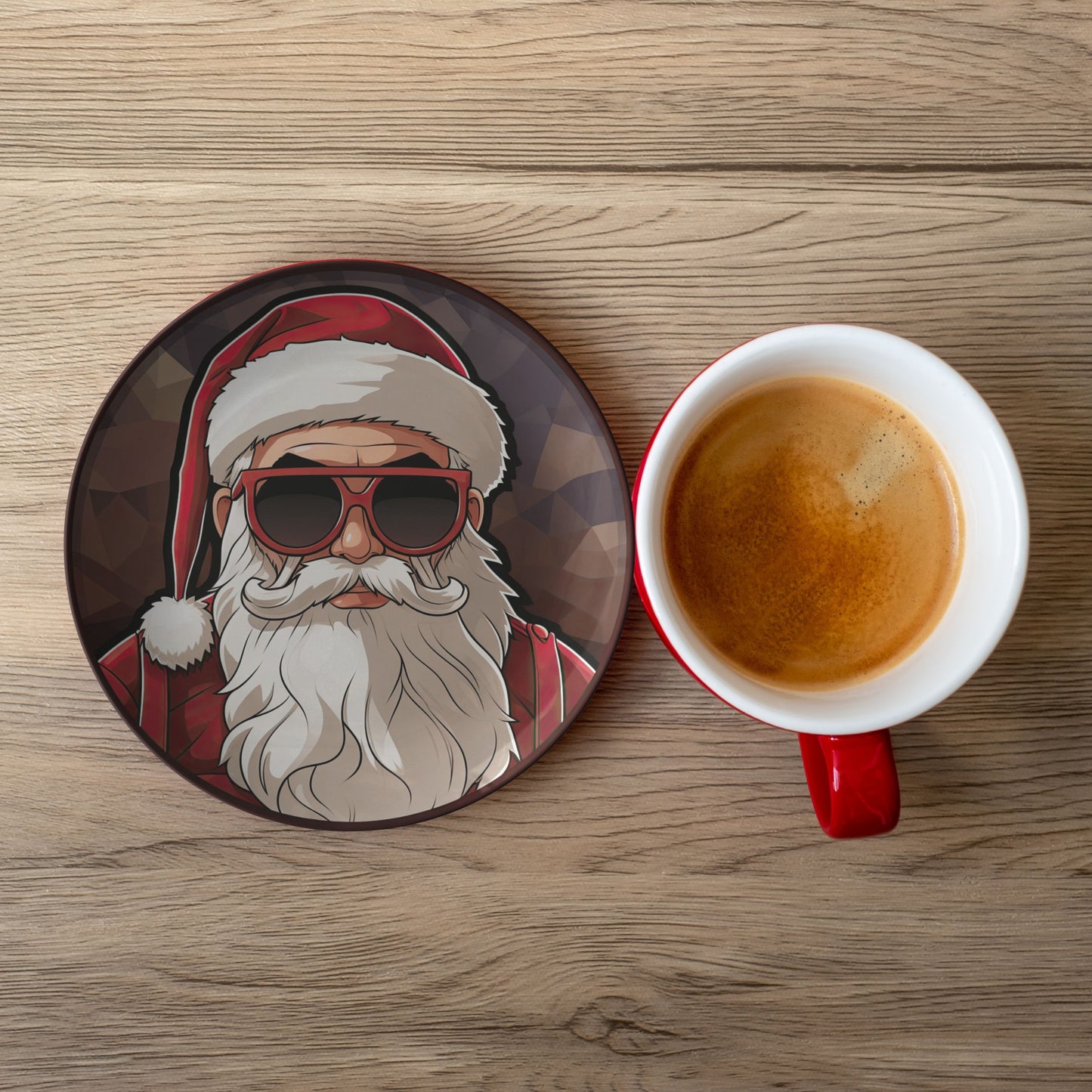 Cool Santa Christmas Plate Thermosaf Polymer Plastic Plate