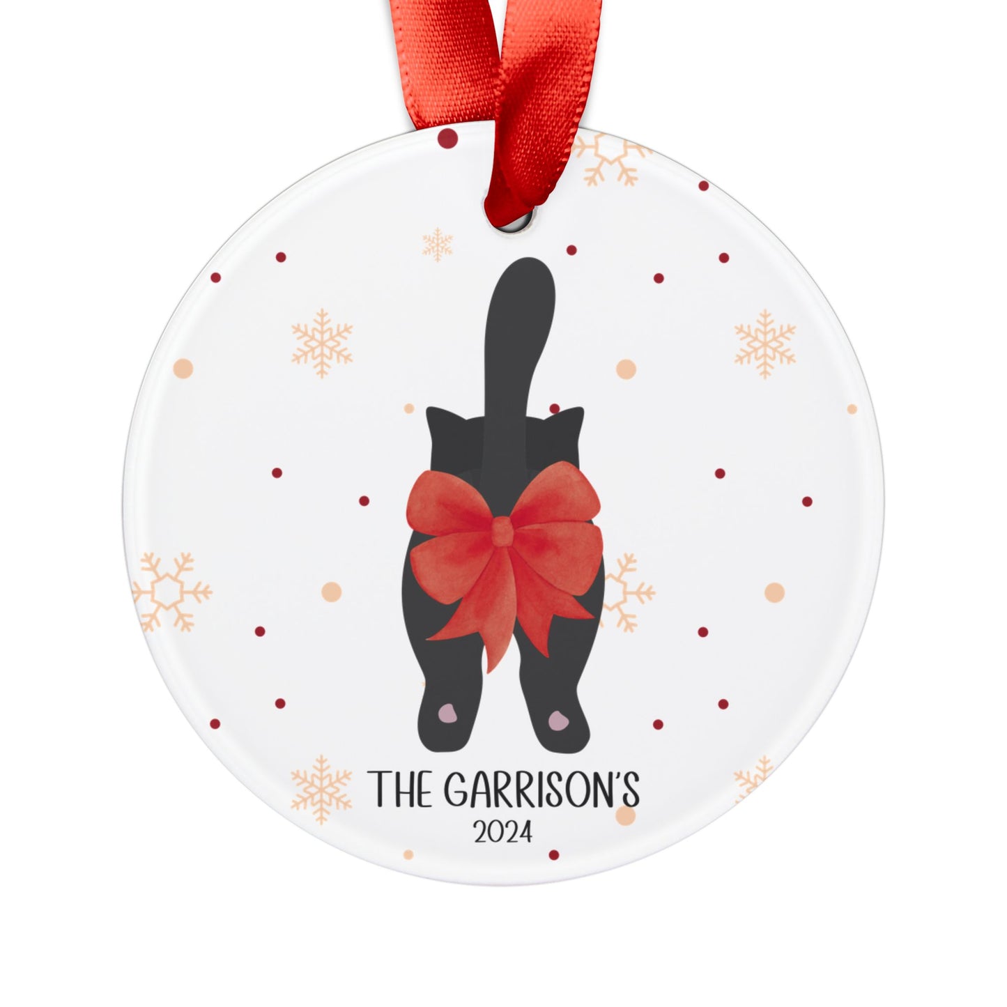 Funny Personalized Cat Christmas Ornament