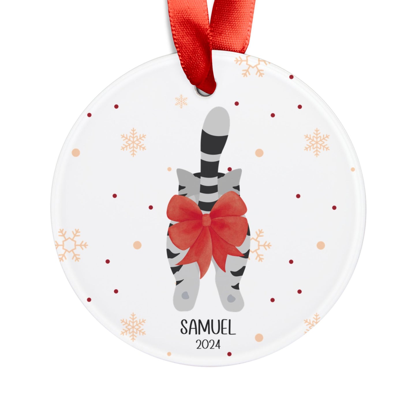 Funny Personalized Cat Christmas Ornament