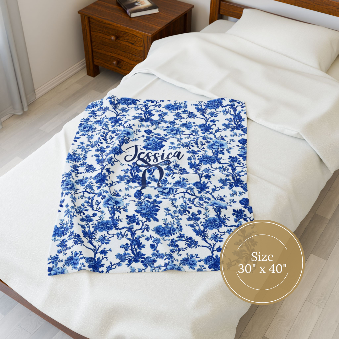 Personalized Coquette Chinoiserie Blanket