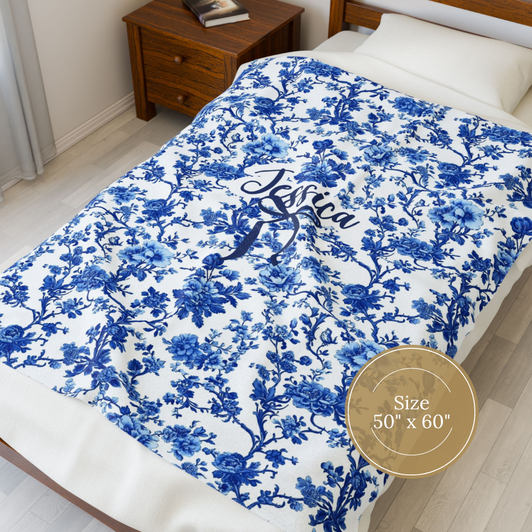 Personalized Coquette Chinoiserie Blanket