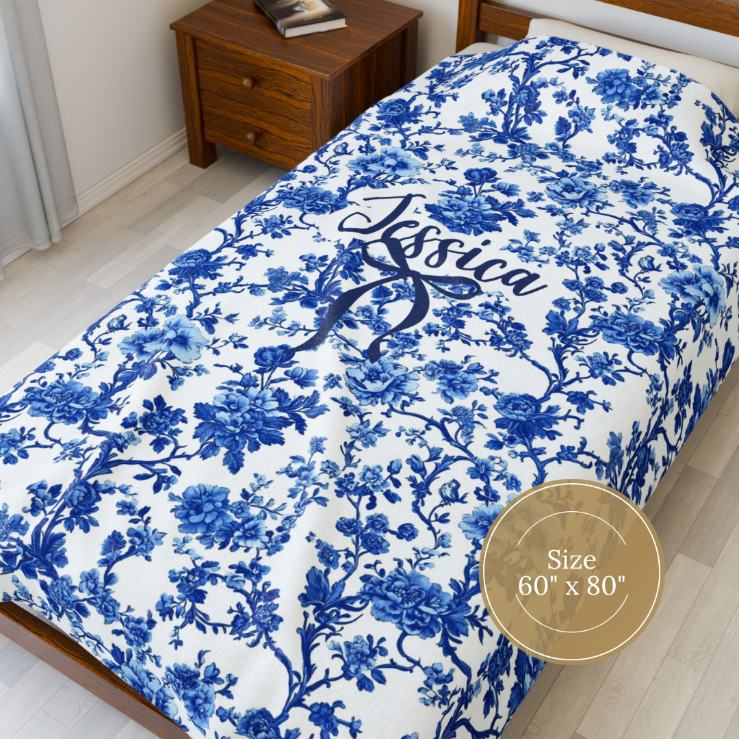 Personalized Coquette Chinoiserie Blanket