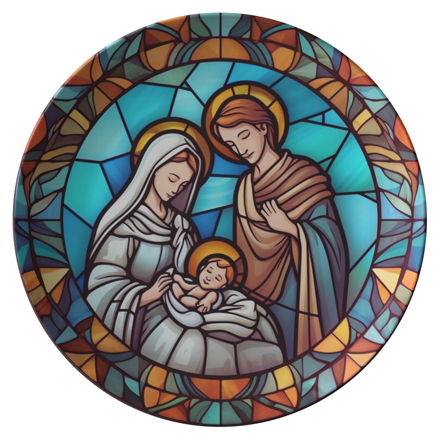 Christmas Nativity Scene Thermosaf Polymer Plastic Dinner Plate