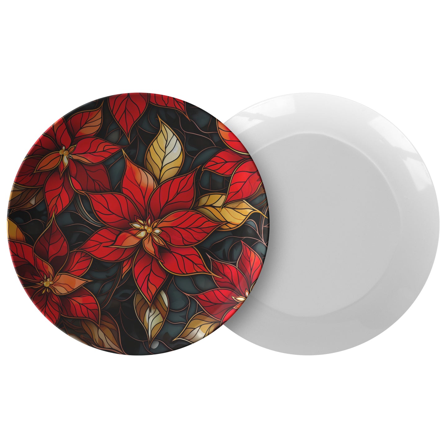 Thermosaf Polymer Plastic Christmas Poinsettia Plate