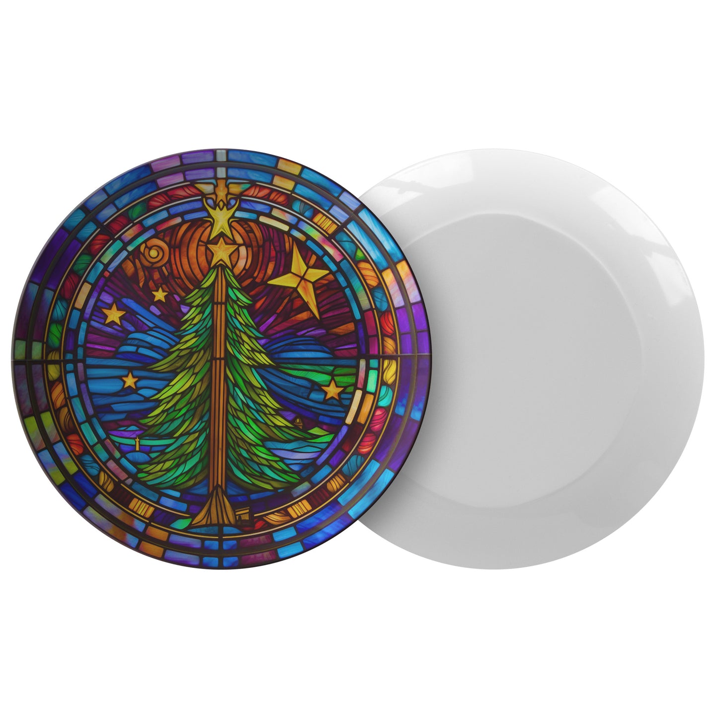 Thermosaf Polymer Plastic Christmas Tree Plate Christmas Dinner Plate