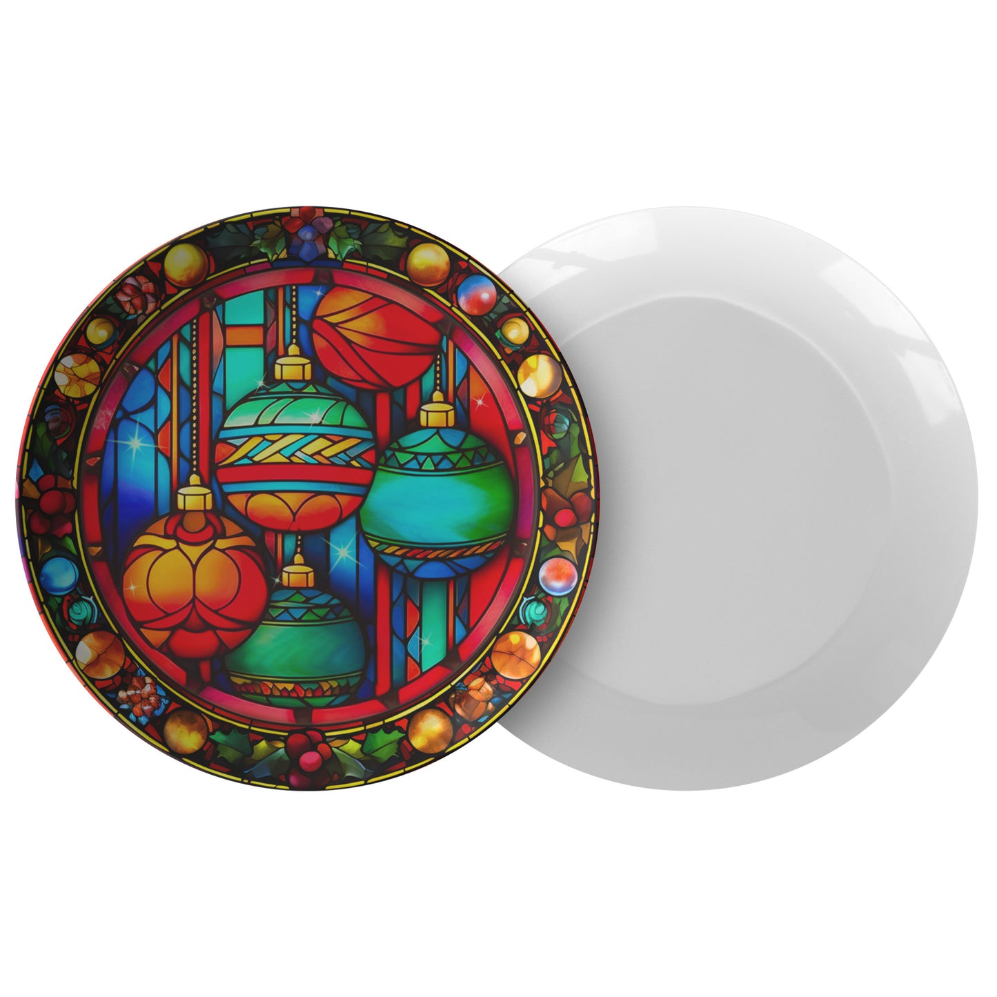 Thermosaf Polymer Plastic Colorful Christmas Plate