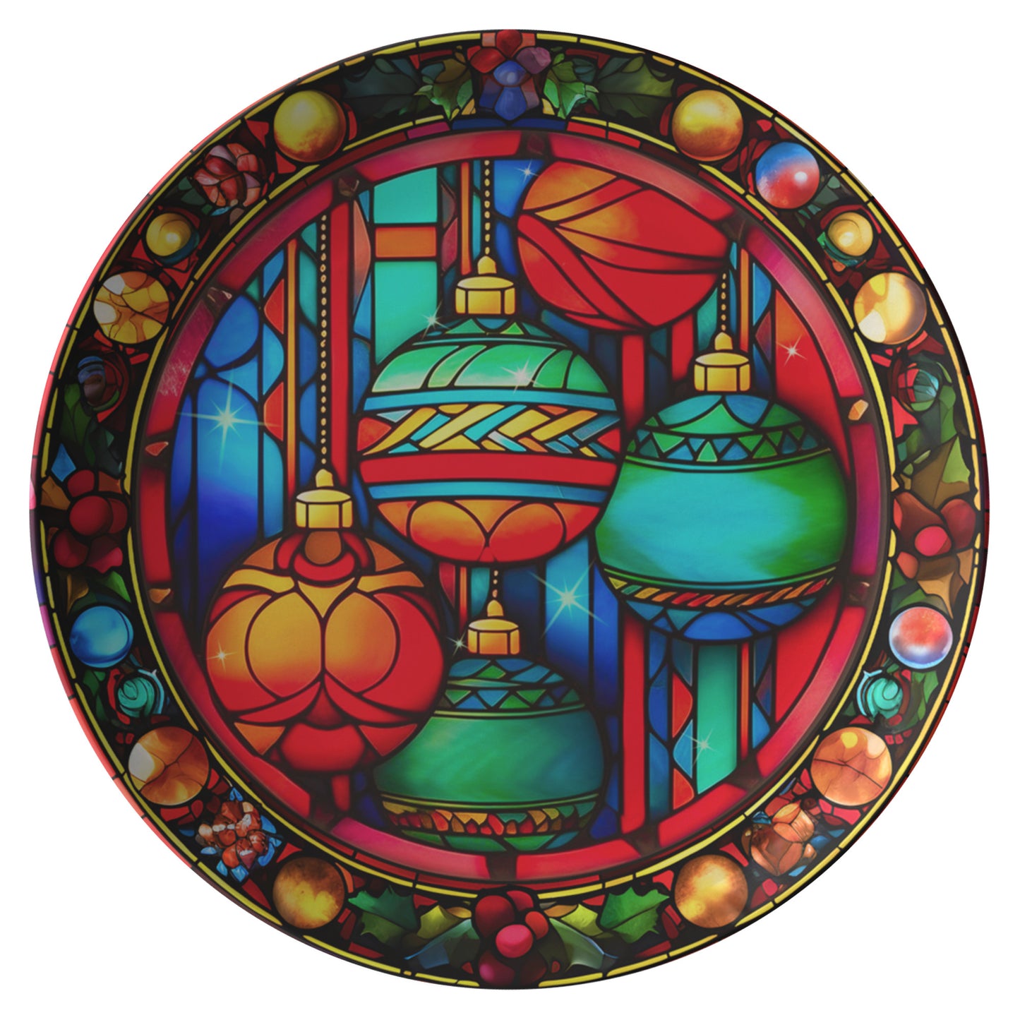 Thermosaf Polymer Plastic Colorful Christmas Plate