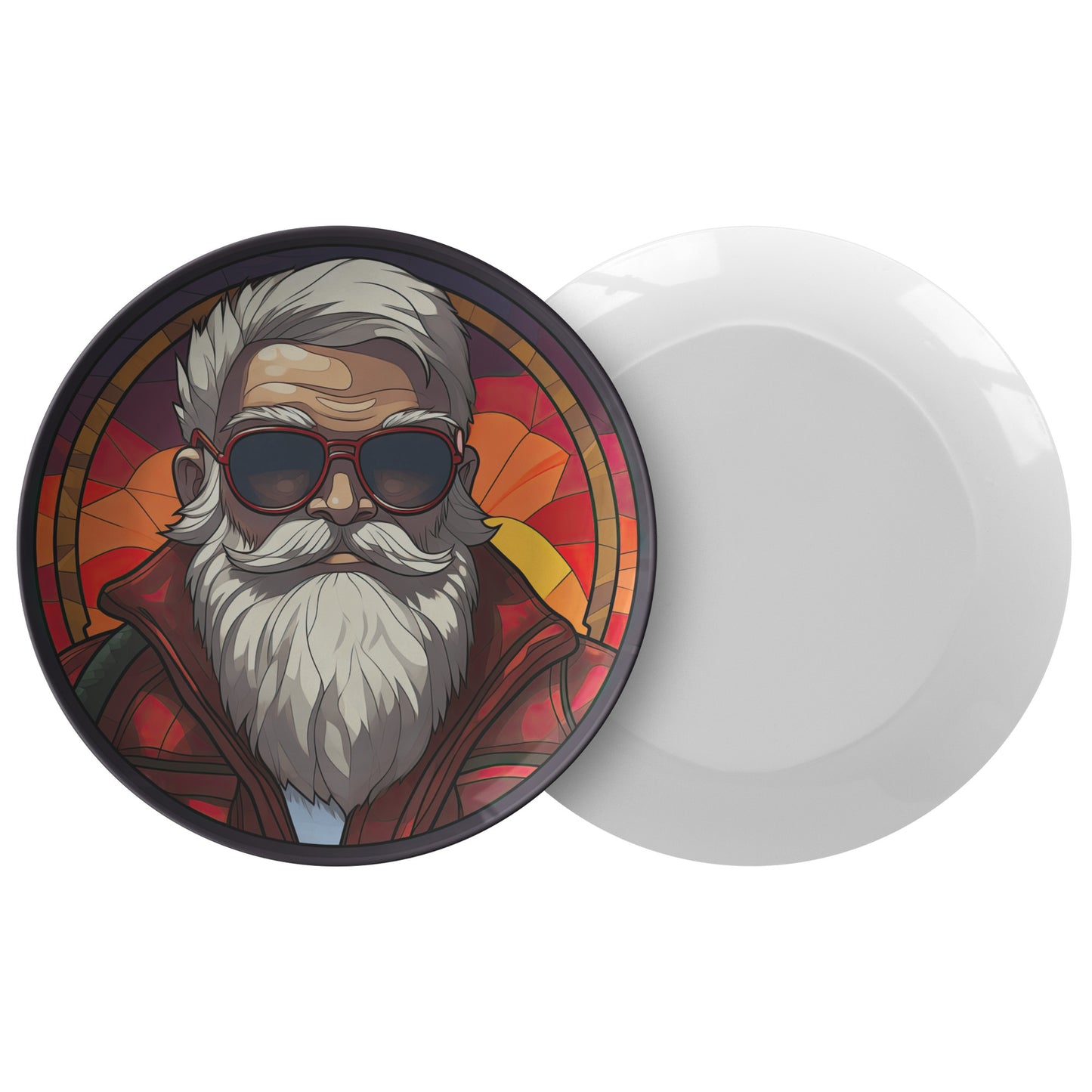 Cool Santa Christmas Plate Thermosaf Polymer Plastic Plate