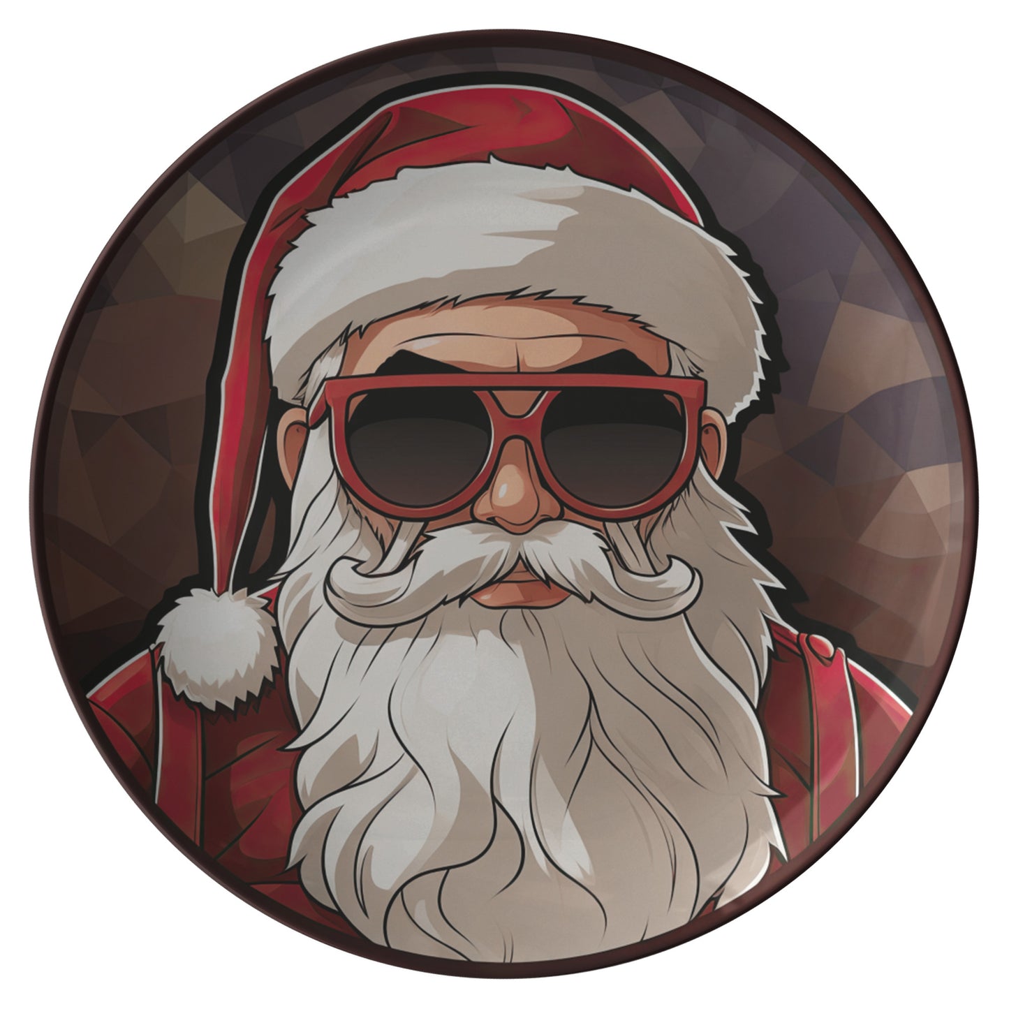 Cool Santa Christmas Plate Thermosaf Polymer Plastic Plate