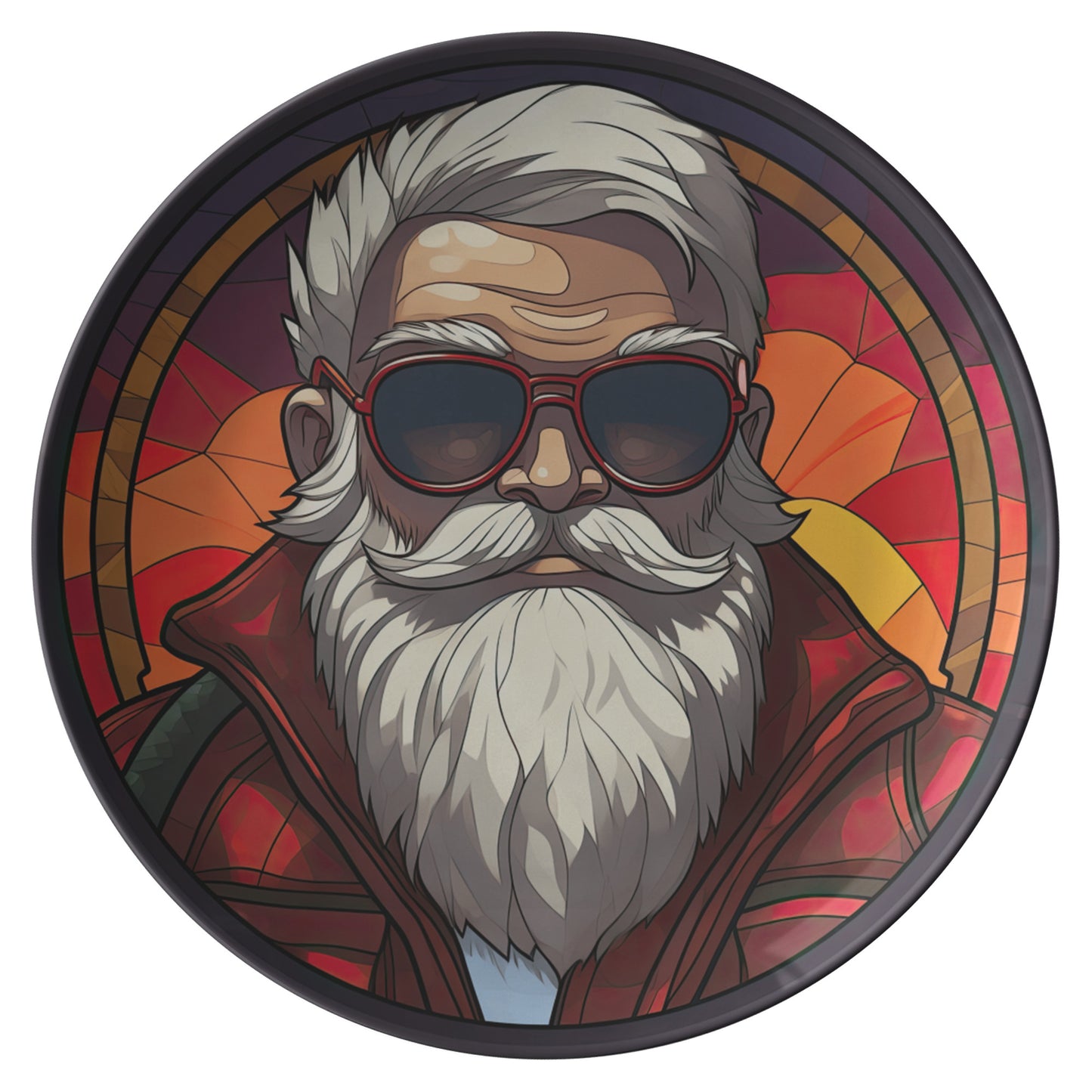 Cool Santa Christmas Plate Thermosaf Polymer Plastic Plate