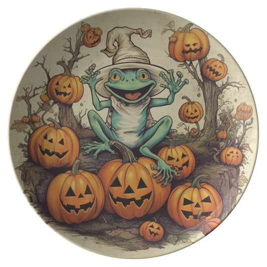 Cottagecore Frog Halloween Decor Rustic Halloween Decor Halloween Party Plates Cottagecore Kitchen Decor Cottagecore Fall Decor Rustic Plate