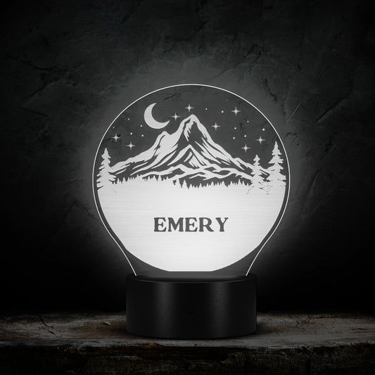 Custom Light Up Mountain Art Personalized Name Light