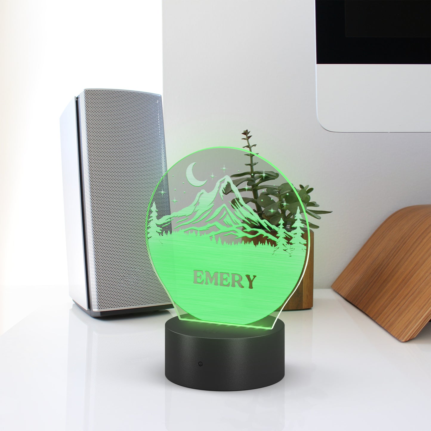 Custom Light Up Mountain Art Personalized Name Light