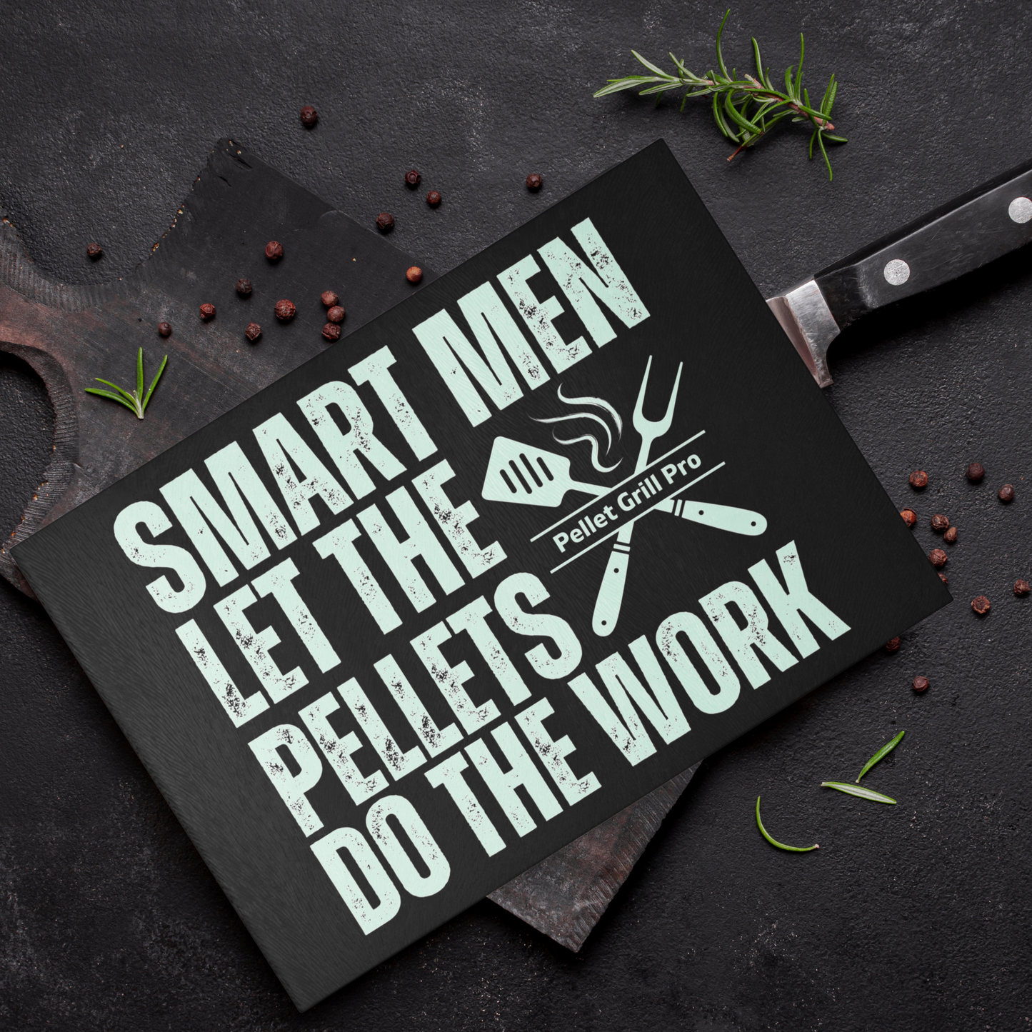 Unique Cutting Board Pellet Grill Theme Glass Cutting Board For Him Witty Grill Chef Gift for Dad Grill Gifts For Men BBQ Cutting Board