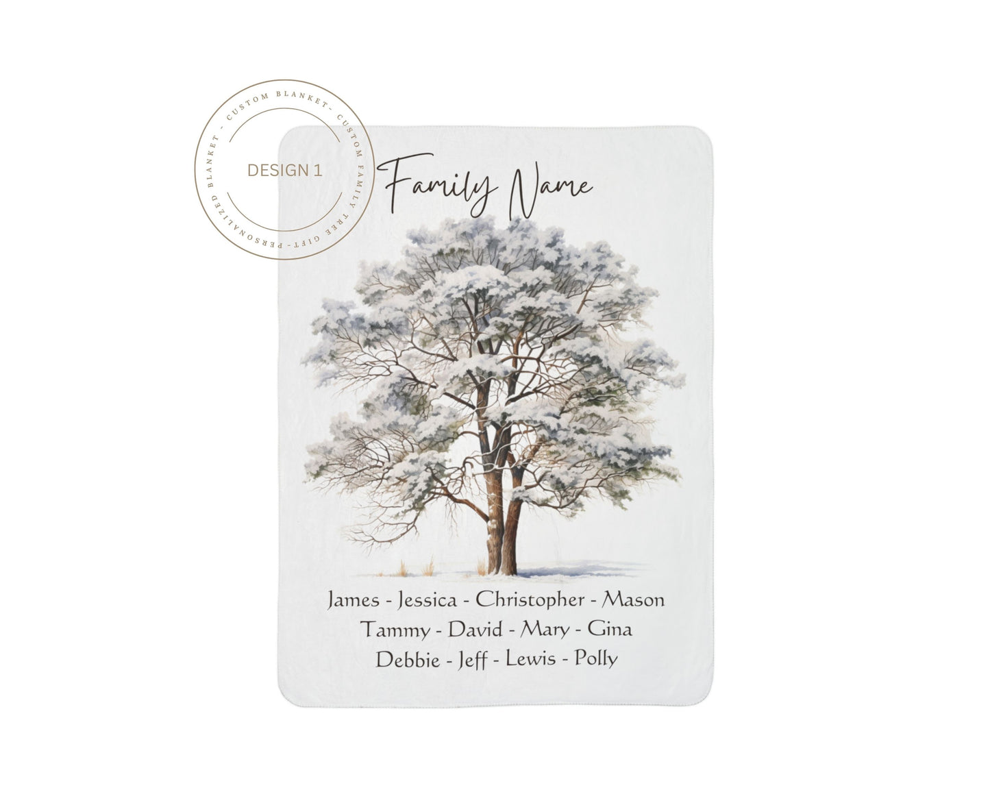 Family Tree Blanket Personalized Family Keepsake
