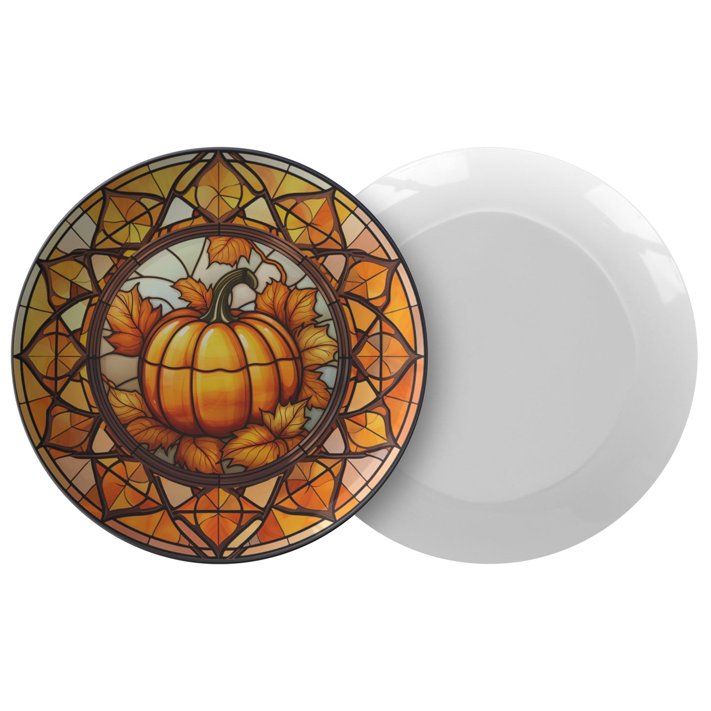 Thermosaf Polymer Rustic Fall Pumpkin Plates