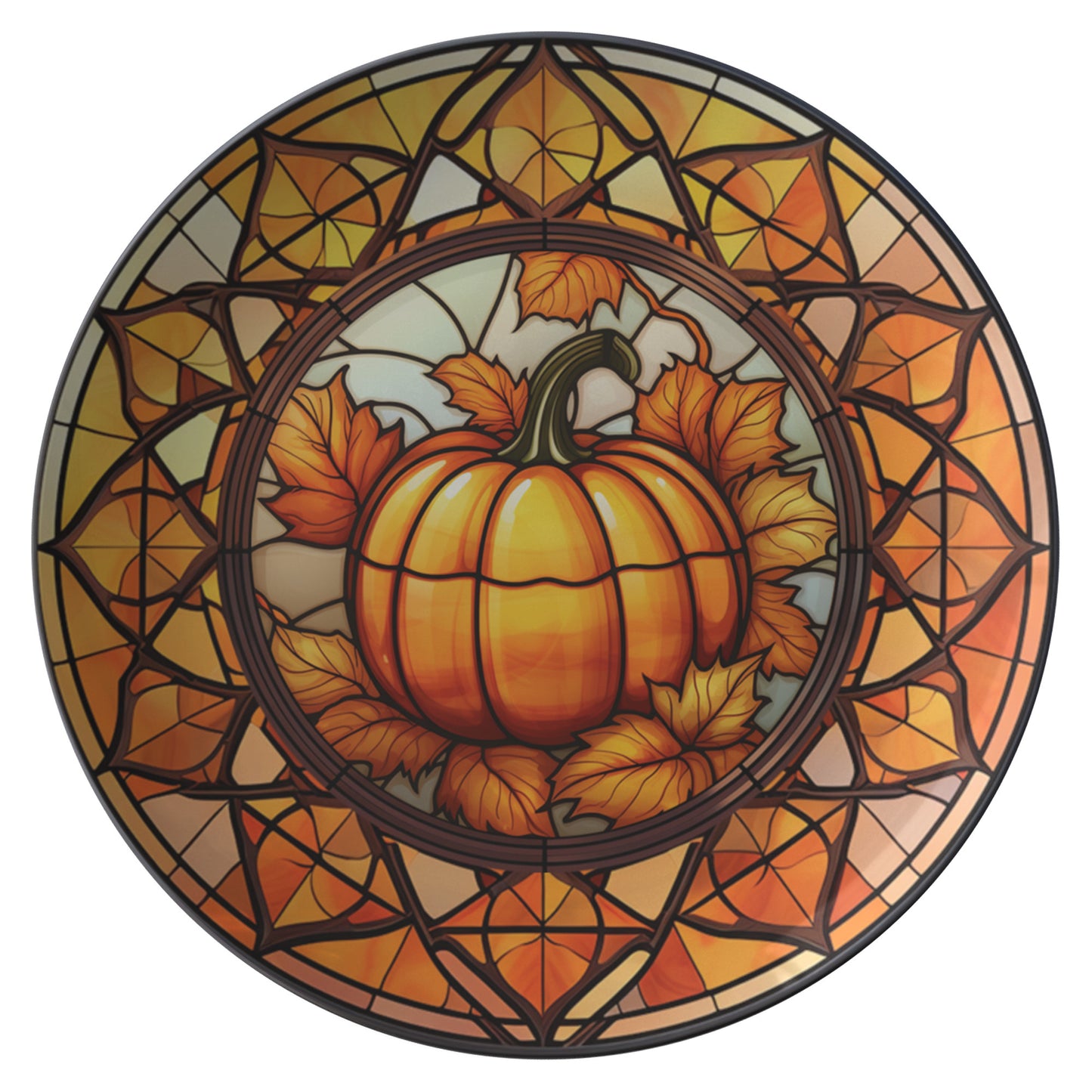 Thermosaf Polymer Rustic Fall Pumpkin Plates