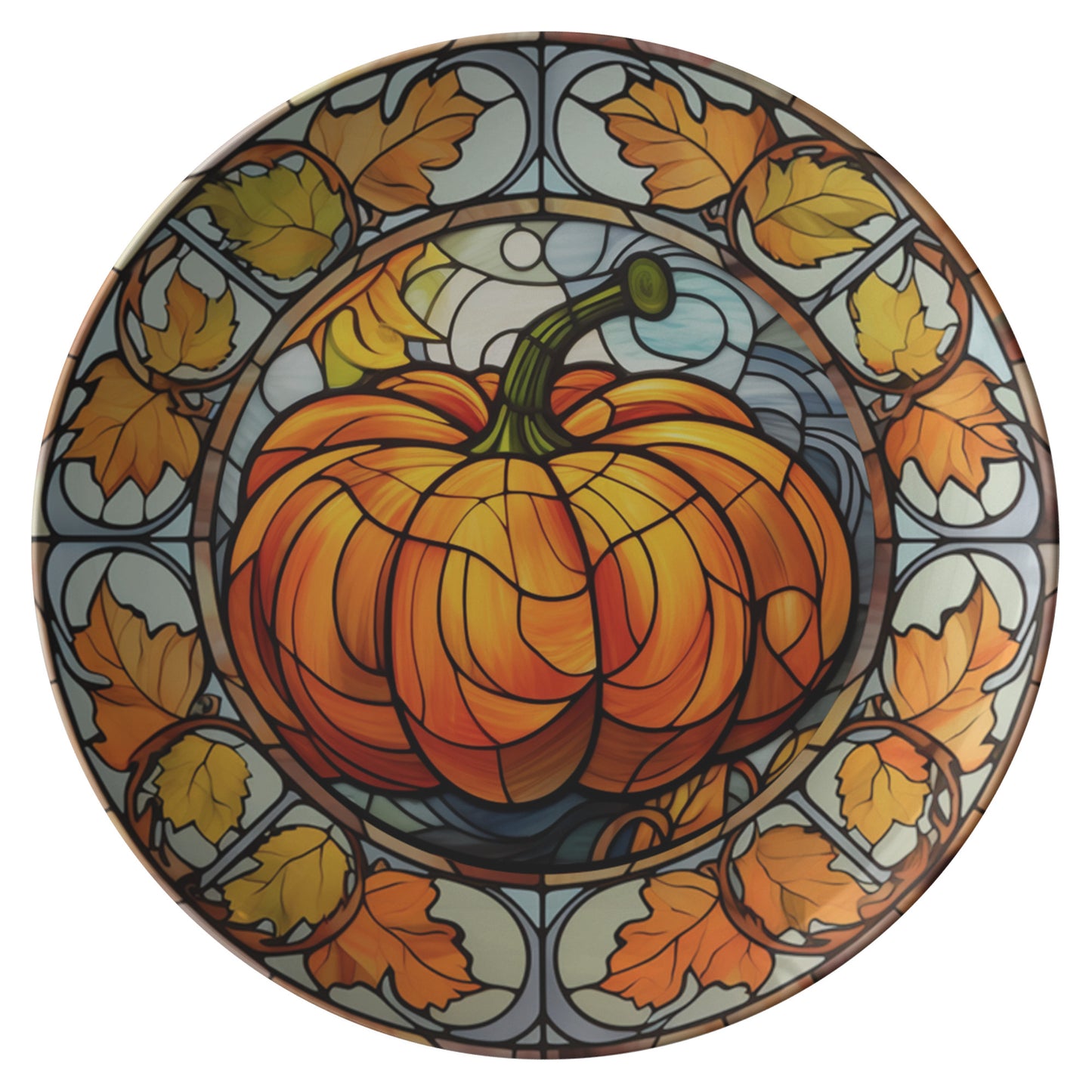 ThermoSaf Polymer Plastic Fall Pumpkin Plates
