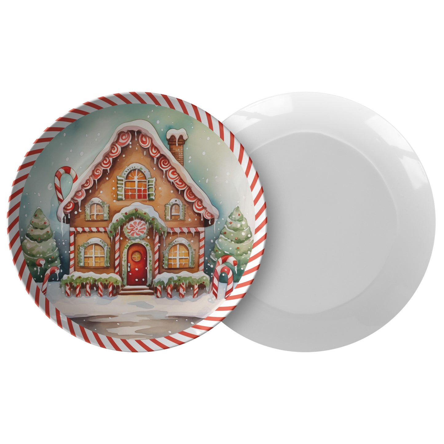 Gingerbread House Thermosaf Polymer Plastic Christmas Plate