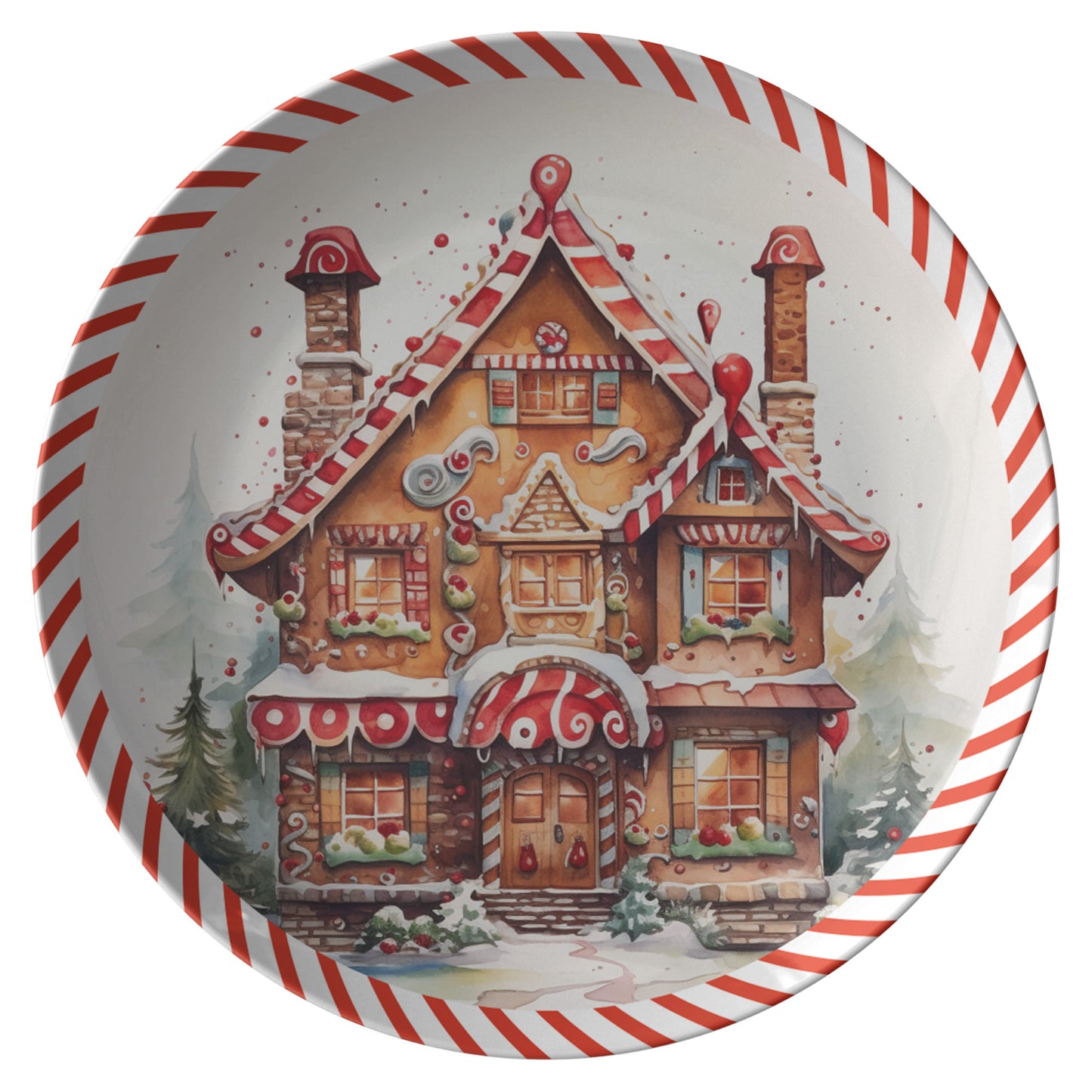 Thermosaf Polymer Plastic Gingerbread House Christmas Plate