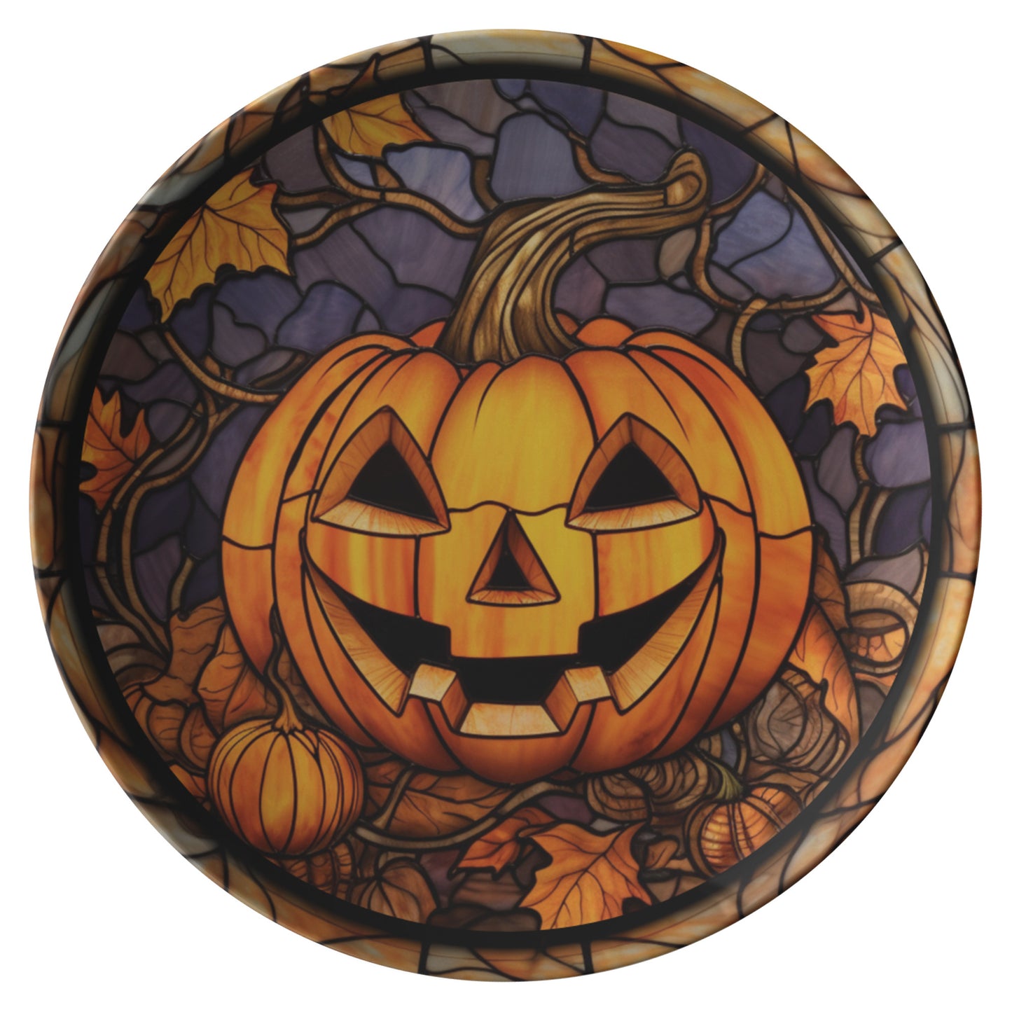Halloween Jack-O-Lantern Thermosaf Polymer Plastic Dinner Party Plates