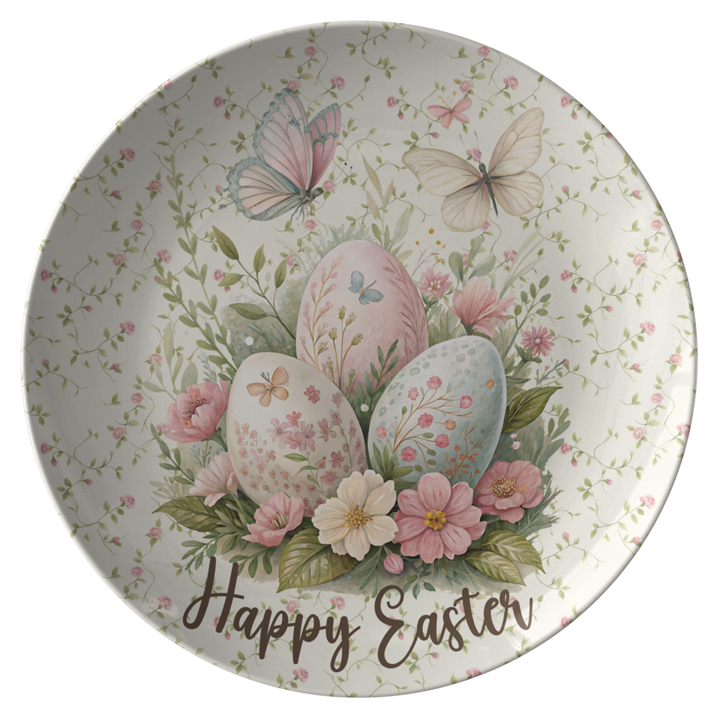 Elegant Floral Egg Plates