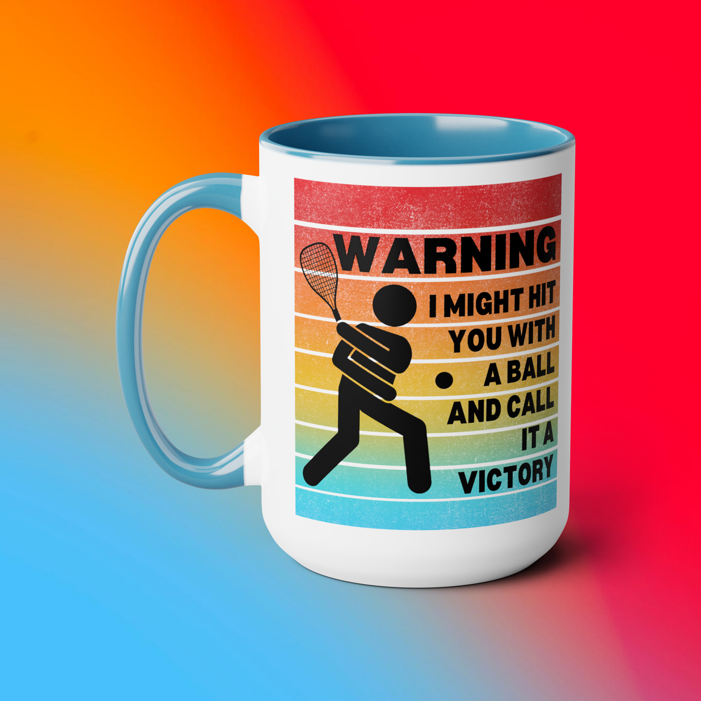 Funny Racquetball Mug 15 oz Two-Tone Coffee Mug