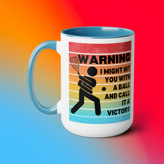 Funny Racquetball Mug 15 oz Two-Tone Coffee Mug