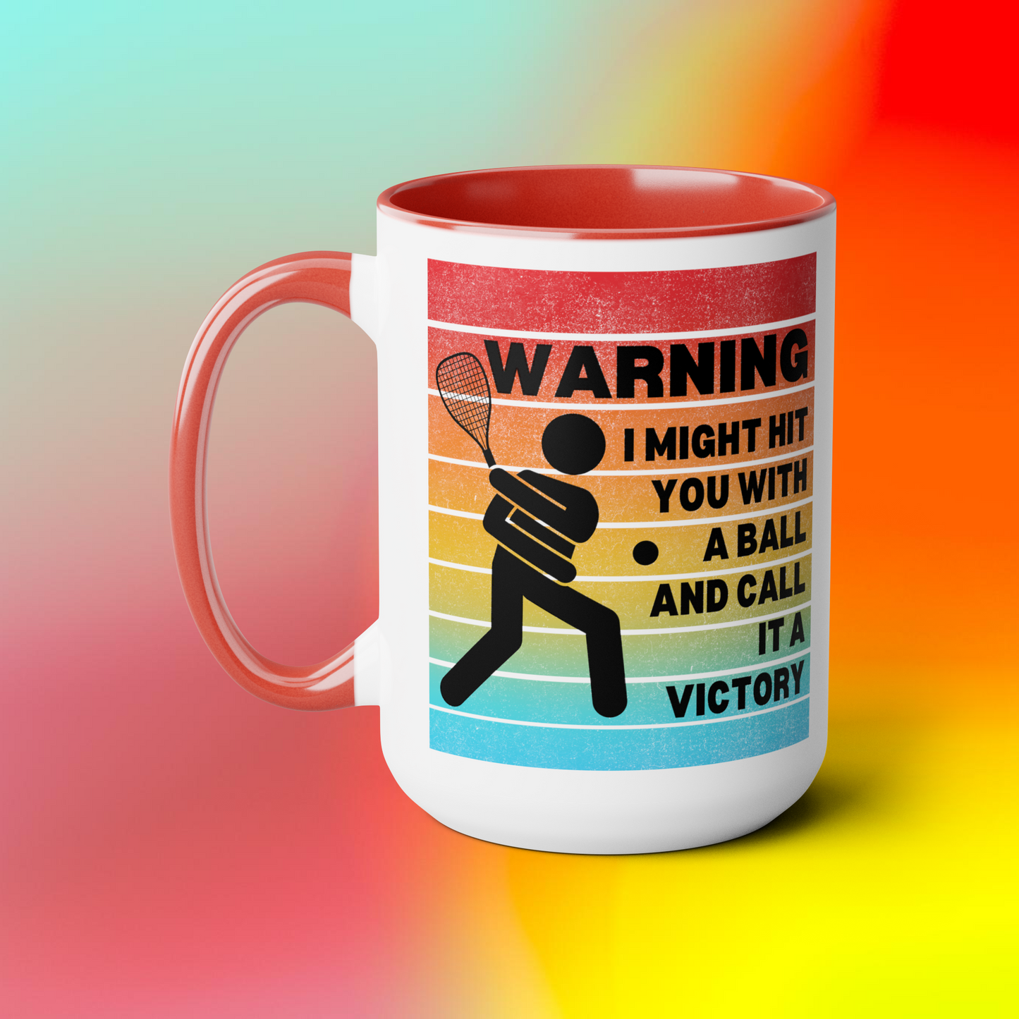 Funny Racquetball Mug 15 oz Two-Tone Coffee Mug