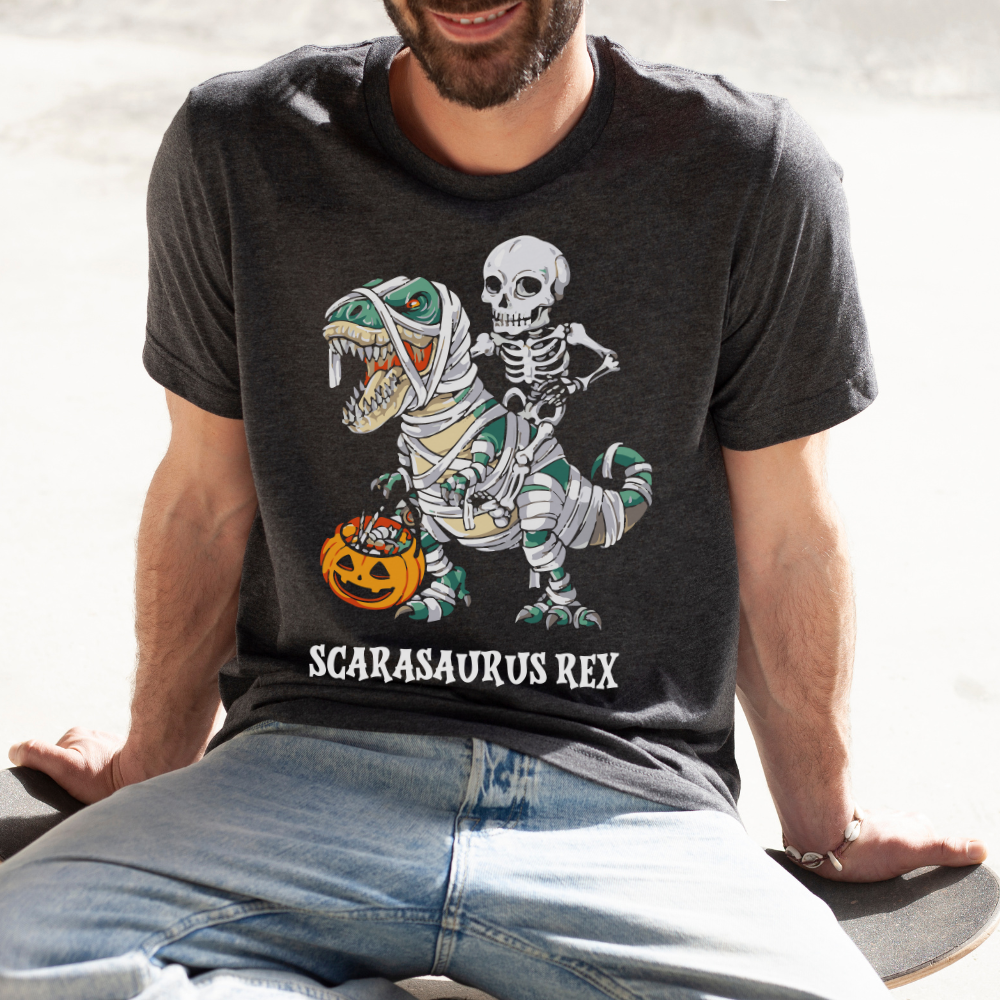Unisex Halloween Dinosaur T Shirt Halloween Skeleton Shirt