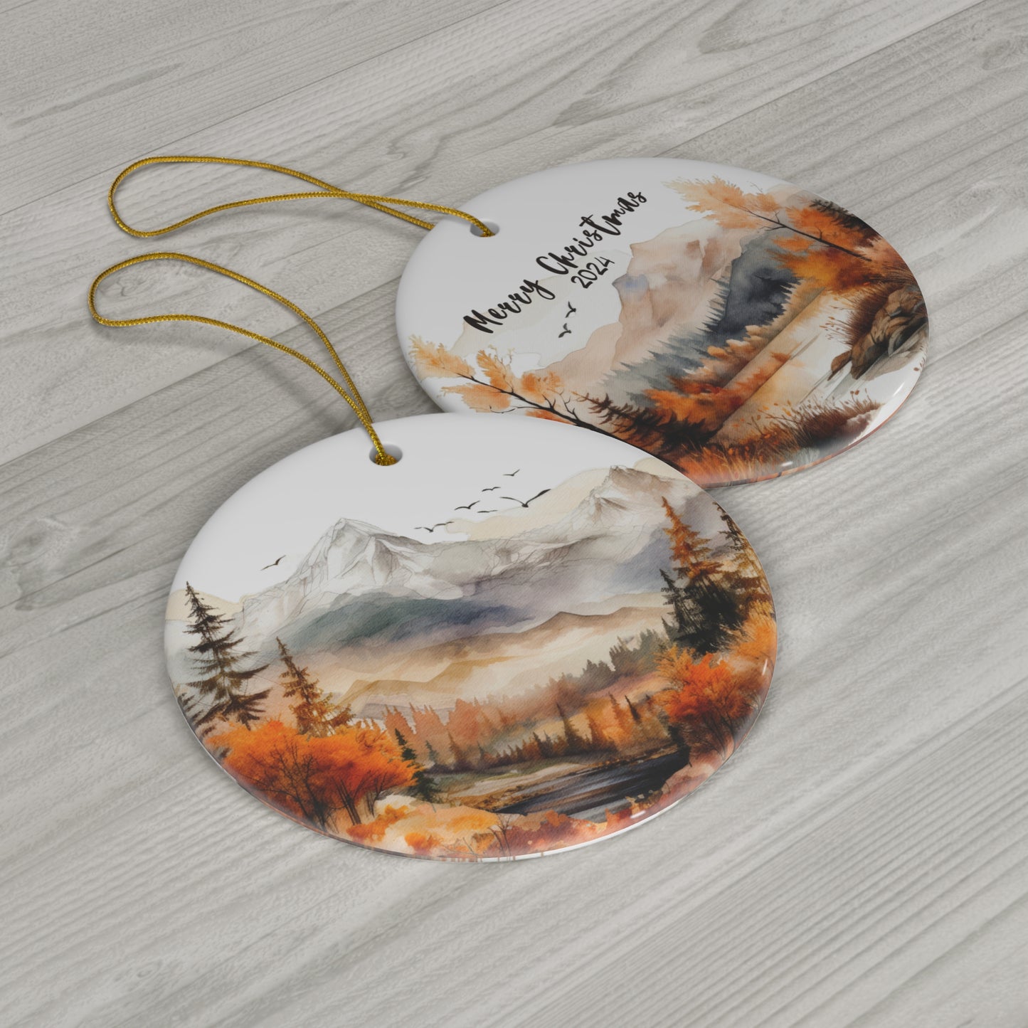 Personalized Mountain Christmas Ornament