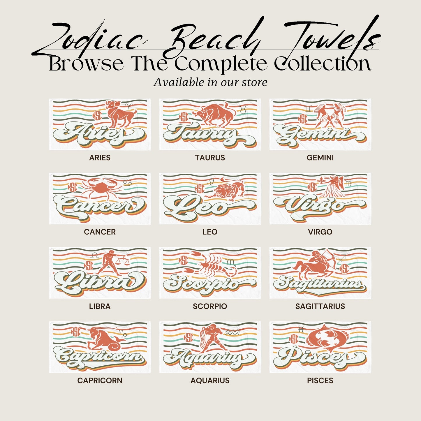 Personalized Taurus Beach Towel Taurus Gift Ideas