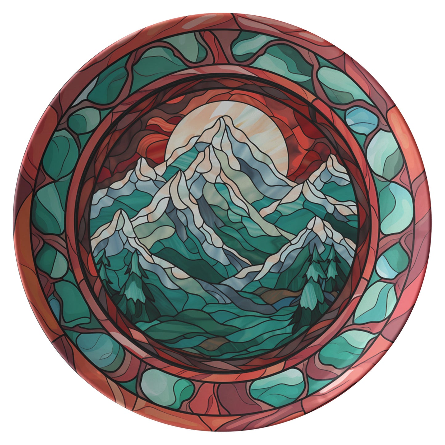 Rustic Fall Mountain Plastic Plate Log Cabin Decor