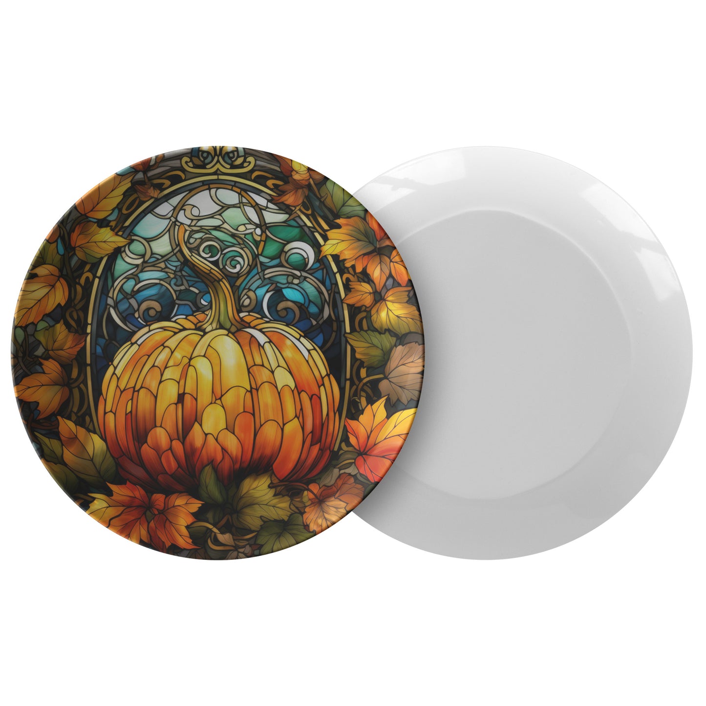 Thermosaf Polymer Plastic Pumpkin Plates Autumn Decor