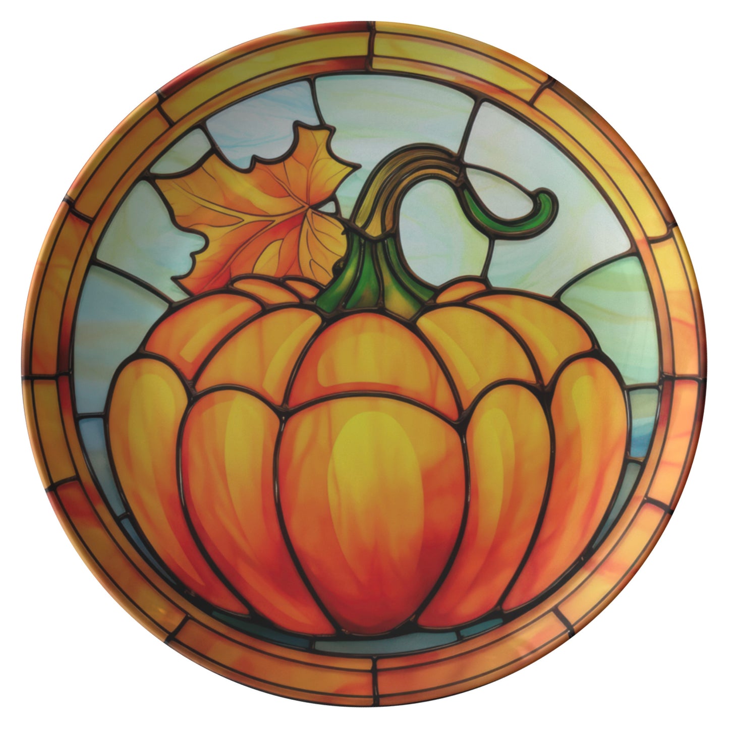 Thermosaf Polymer Plastic Pumpkin Plates Fall Decor