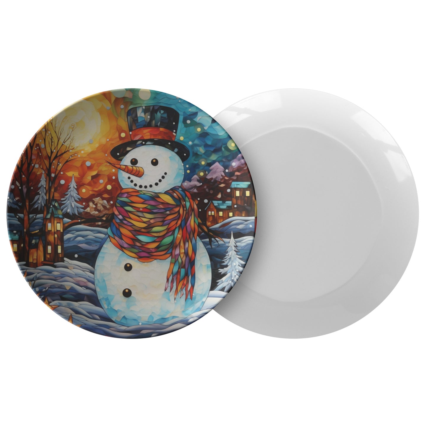 Thermosaf Polymer Plastic Snowman Christmas Dinner Plate