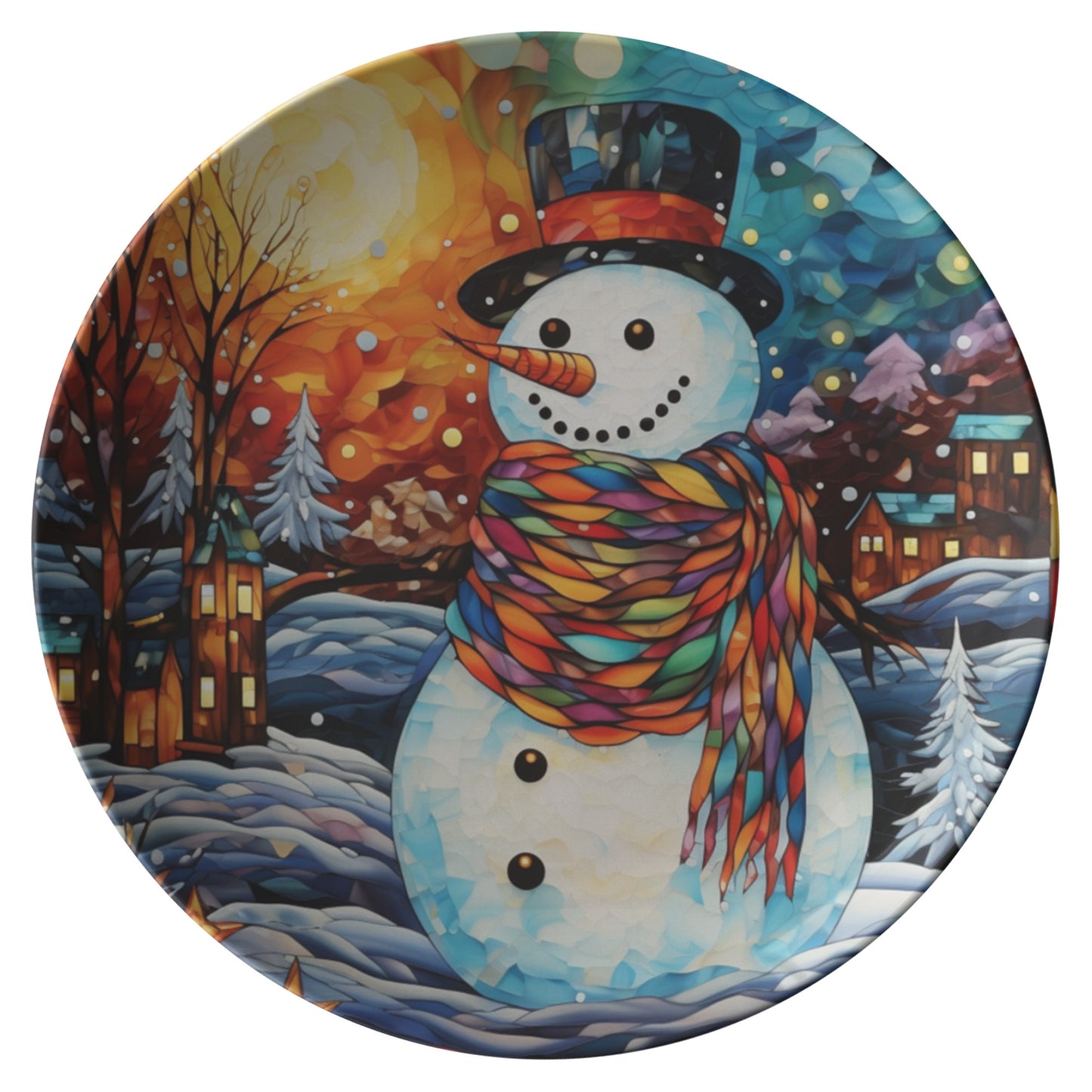 Thermosaf Polymer Plastic Snowman Christmas Dinner Plate