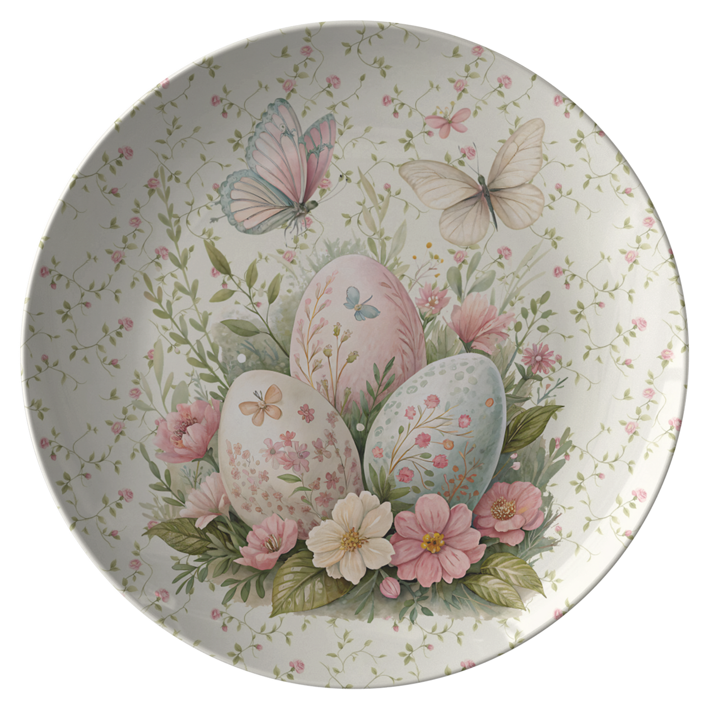 Elegant Floral Egg Plates