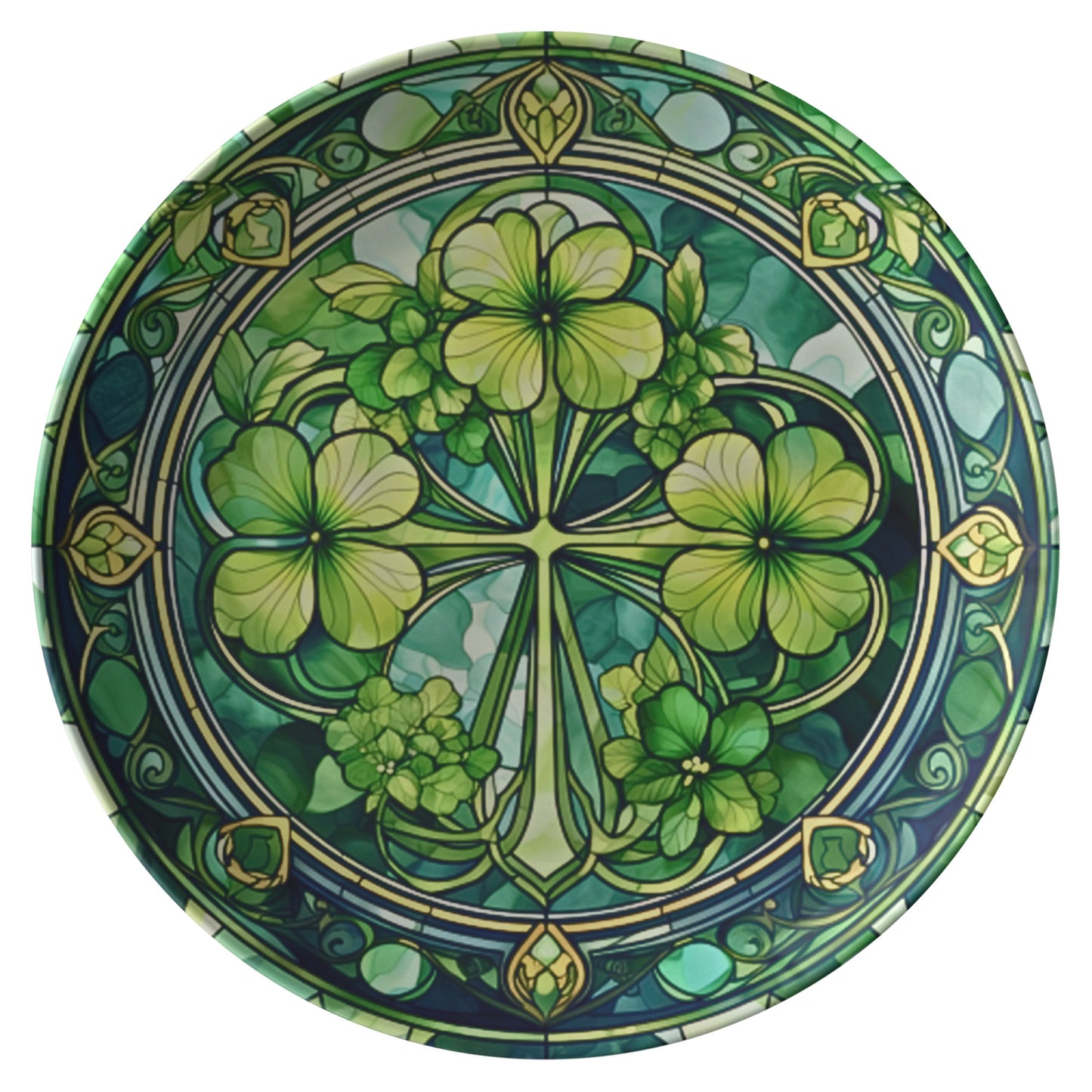 St Patricks Day Cookies Plate Thermosaf Polymer Plastic Shamrock Plate
