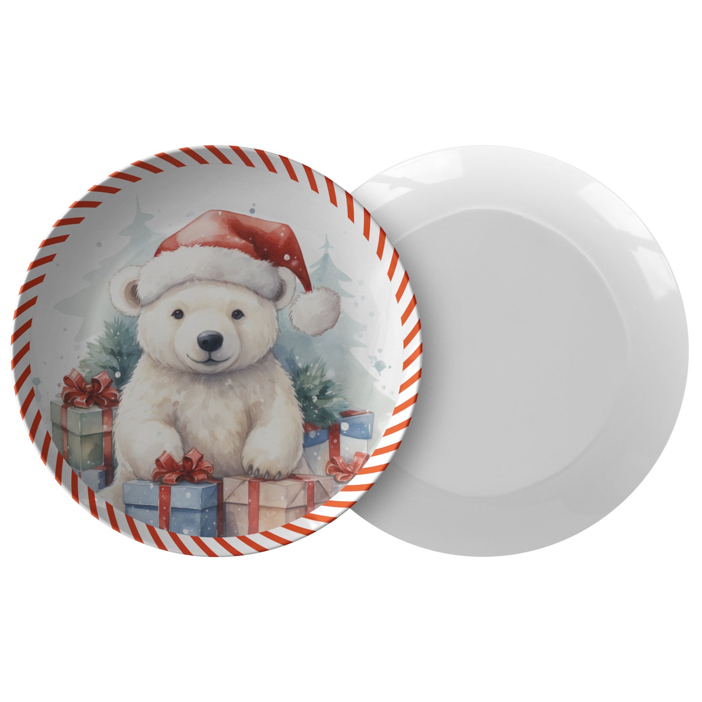 Thermosaf Polymer Plastic Christmas Bear Dinner Plate