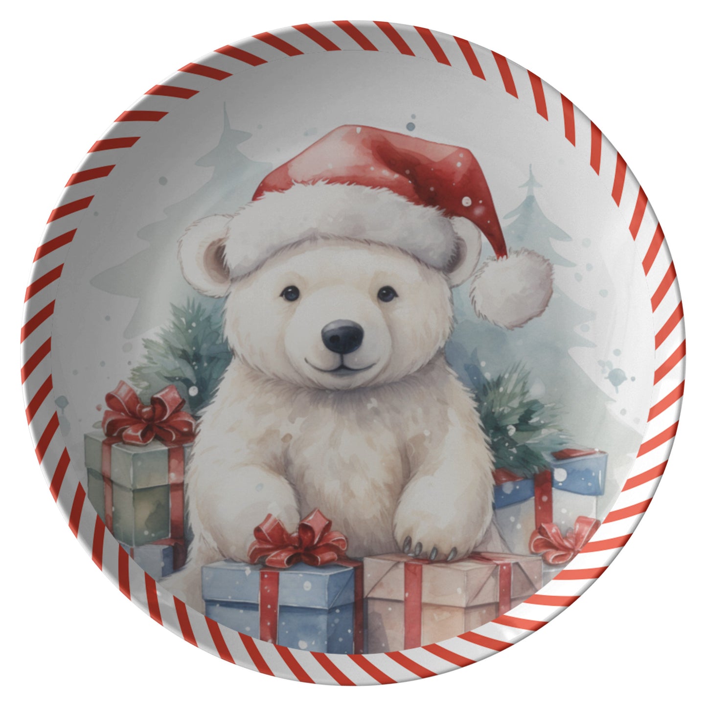 Thermosaf Polymer Plastic Christmas Bear Dinner Plate