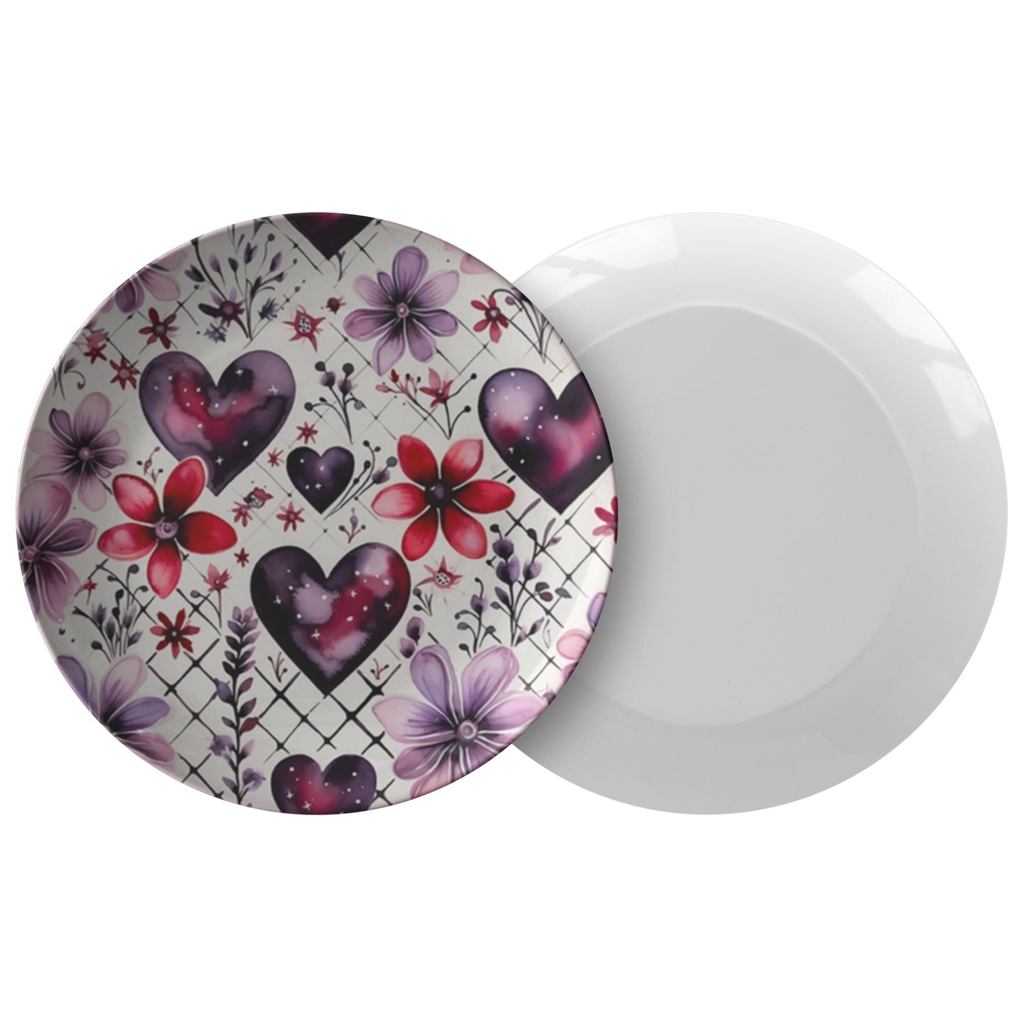 Thermosaf Polymer Plastic Dinner Plates Valentine Plates