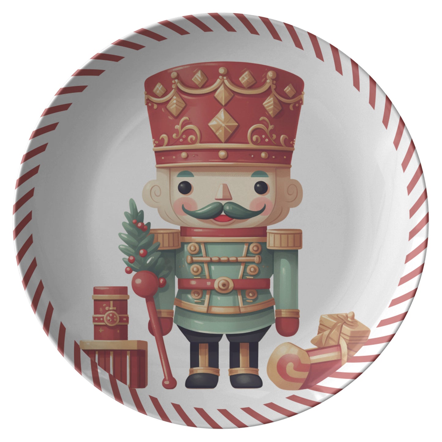 Thermosaf Polymer Plastic Nutcracker Christmas Plate
