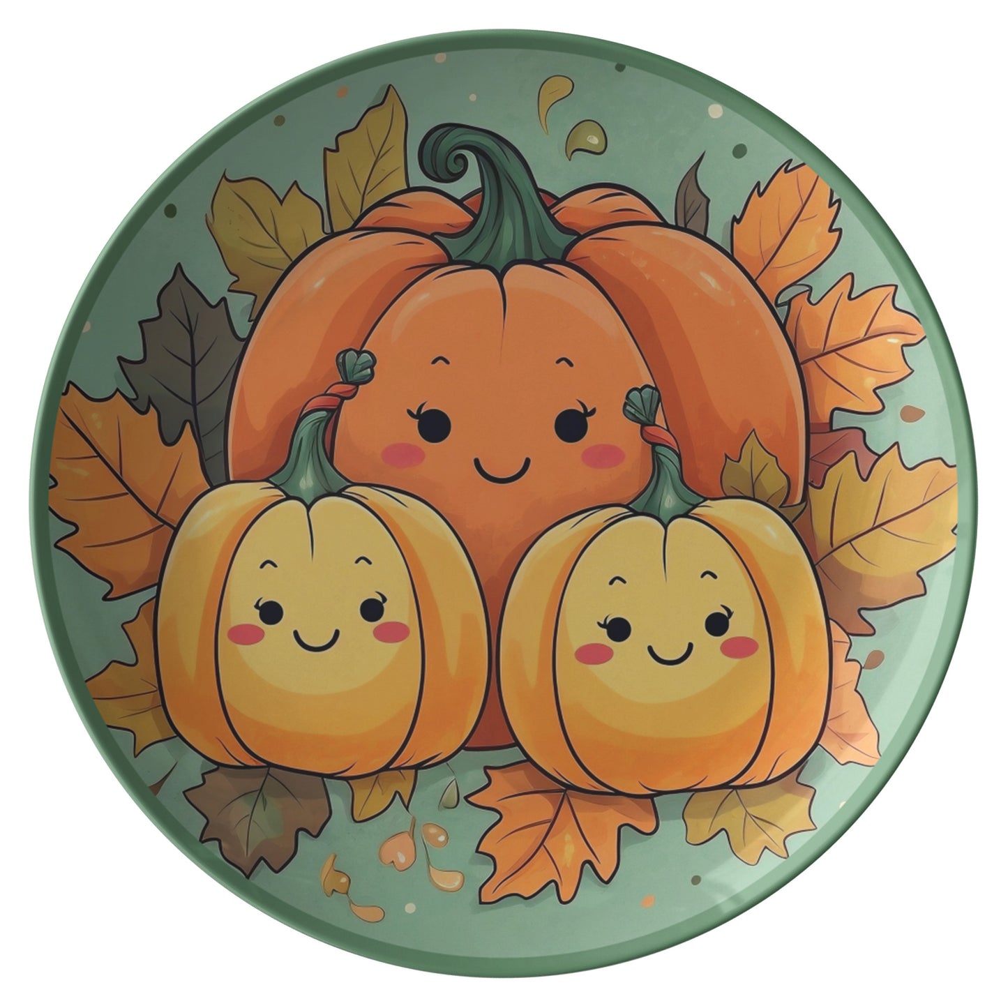 Thermosaf Polymer Plastic Pumpkin Plates Thanksgiving Plate For Kids