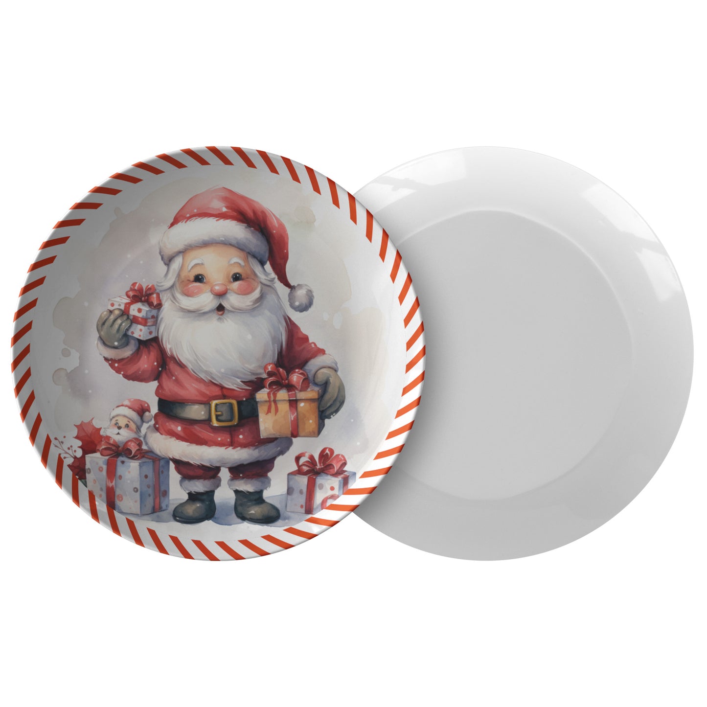 Thermosaf Polymer Plastic Santa Cookie Plate Christmas Dinner Plate